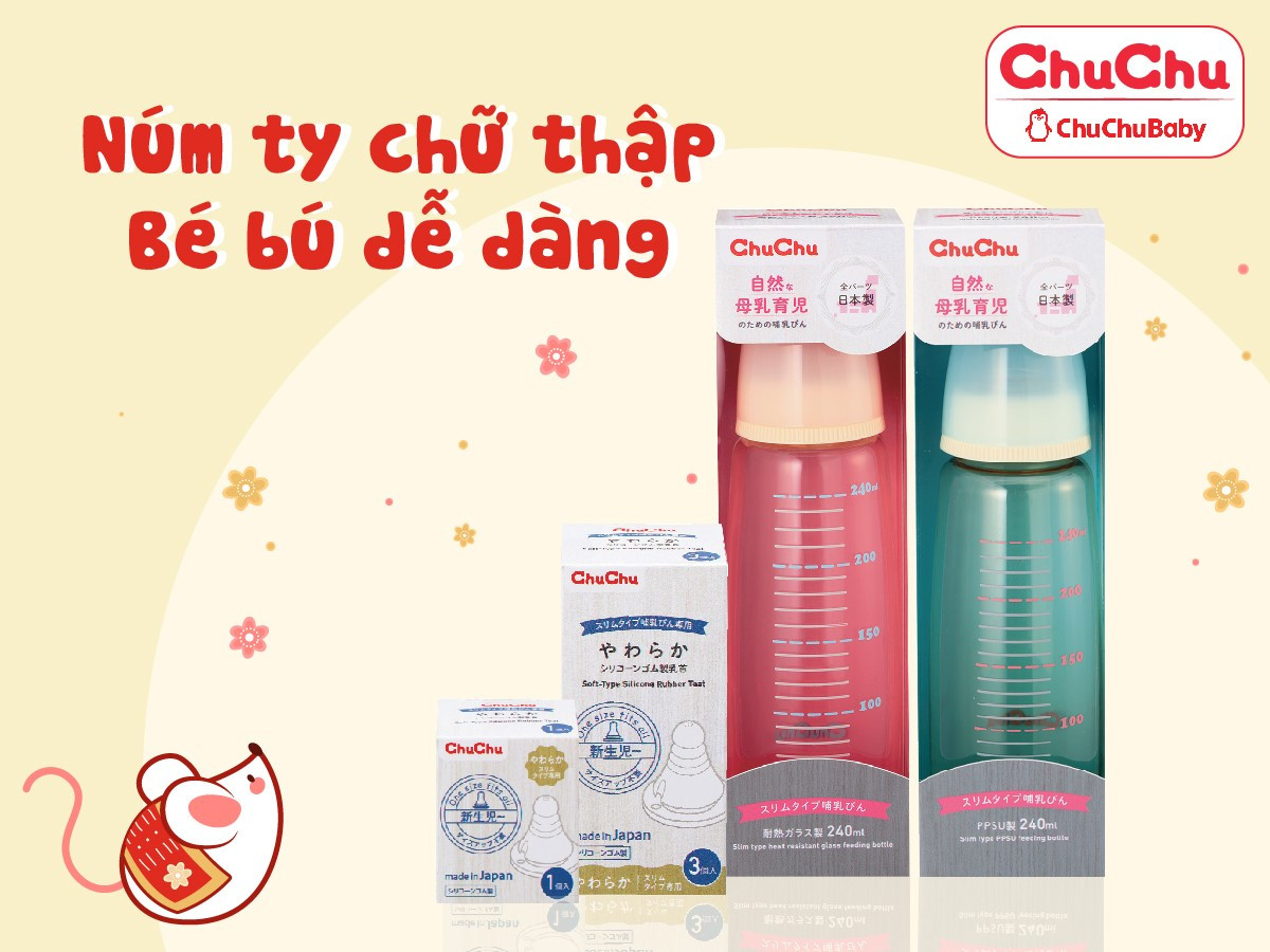 Núm ty hình chữ thập độc đáo của bình sữa ChuChu