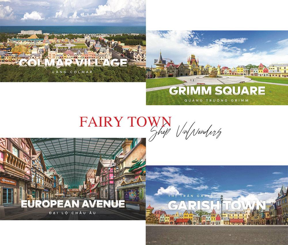 Phân khu Fairy Town Shop Vinwonders được chia thành 4 tiểu khu