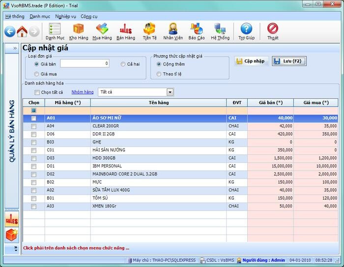Phần mềm bán hàng siêu thị VSoft