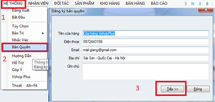Phần mềm quản lý bán hàng free VShopPlus