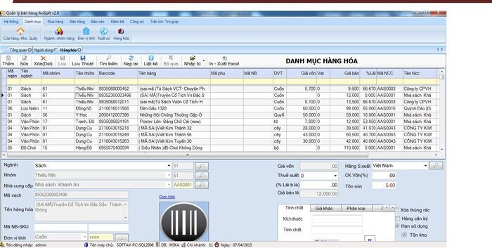Phần mềm quản lý bán hàng miễn phí An Việt Soft