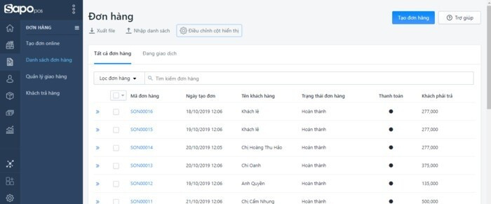 Phần mềm quản lý bán hàng Sapo