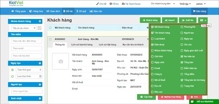 Phần mềm quản lý bán mỹ phẩm KiotViet