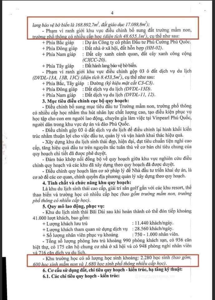Phê duyệt quy hoạch Vinschool Phú Quốc