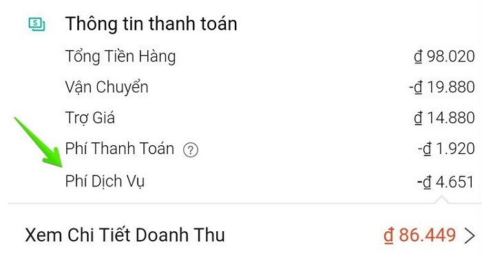 Phí dịch vụ Shopee
