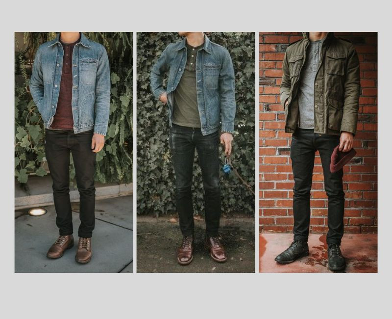 Phối áo Henley với áo denim