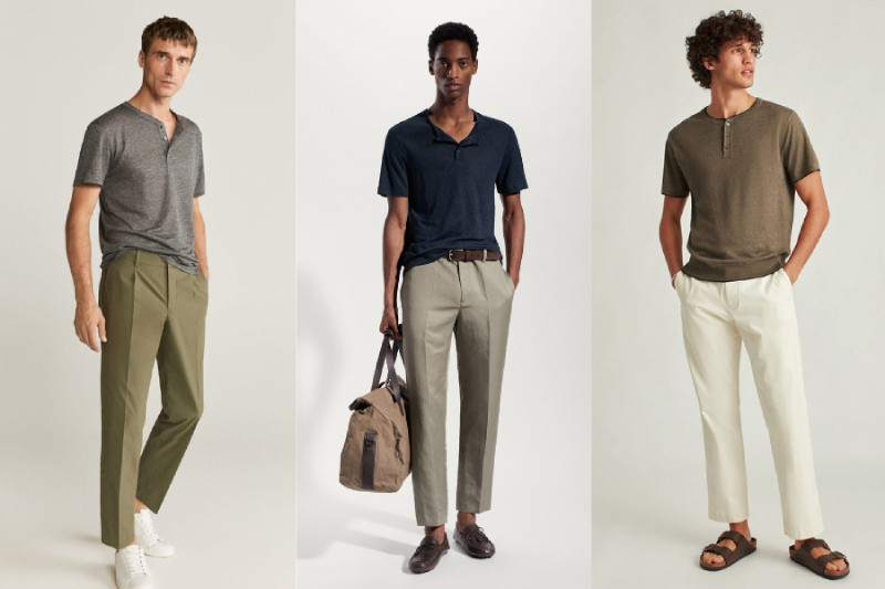 Phối áo Henley với quần tây