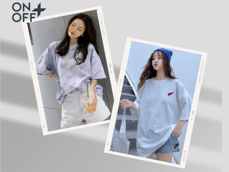 Phối áo thun oversize với quần short