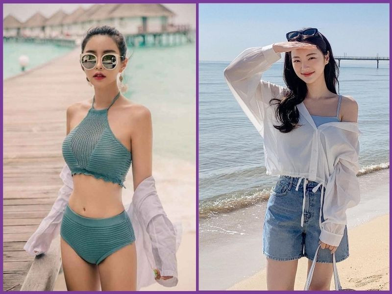Phối áo thun và chân váy ngắn