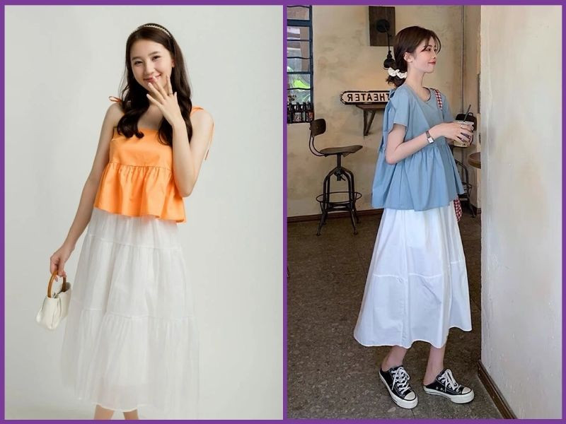 Phối cùng chân váy midi chữ A
