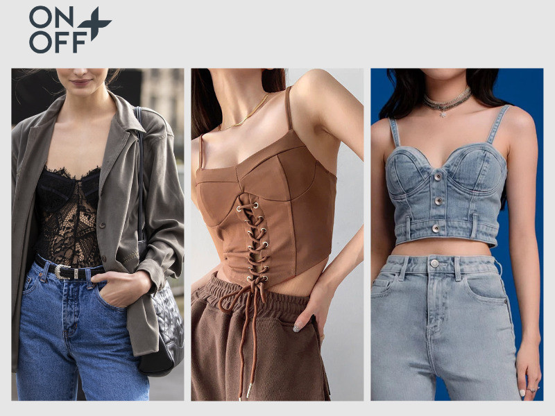phối đồ với áo hai dây corset