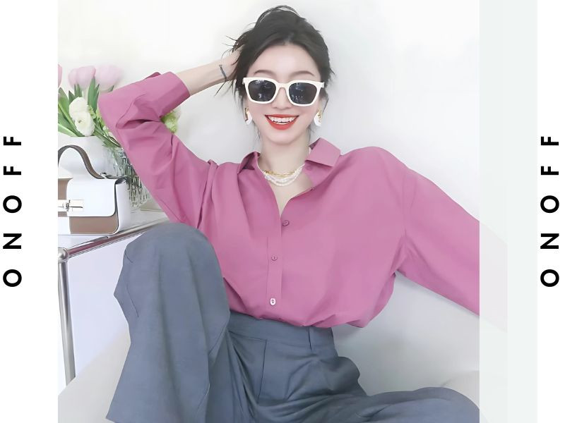 phối đồ với áo hồng