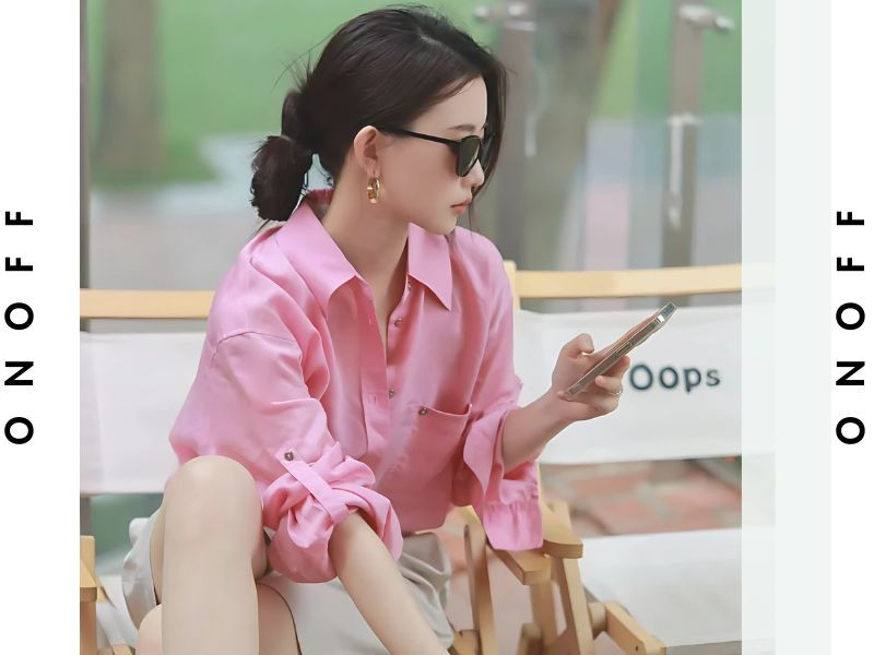 phối đồ với áo hồng