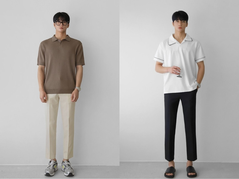 Phối đồ với áo polo nam và quần chinos
