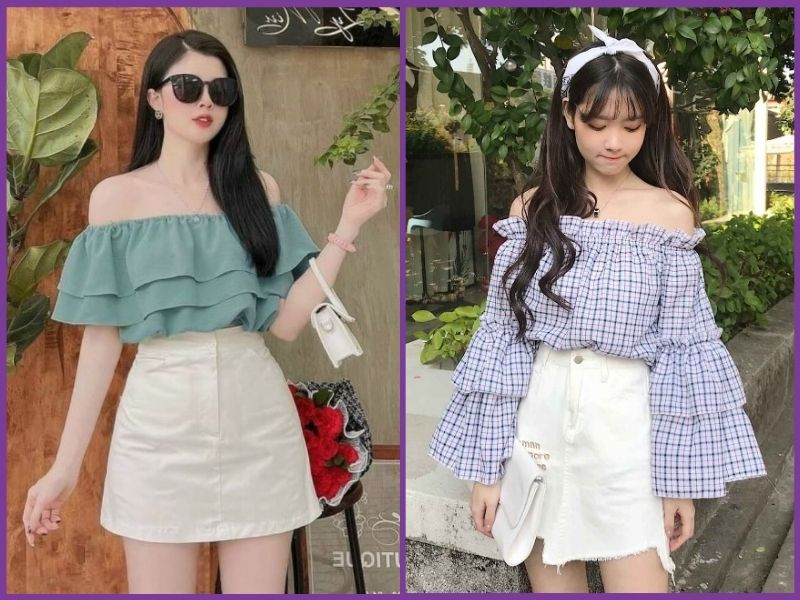 phối đồ với chân váy trắng ngắn