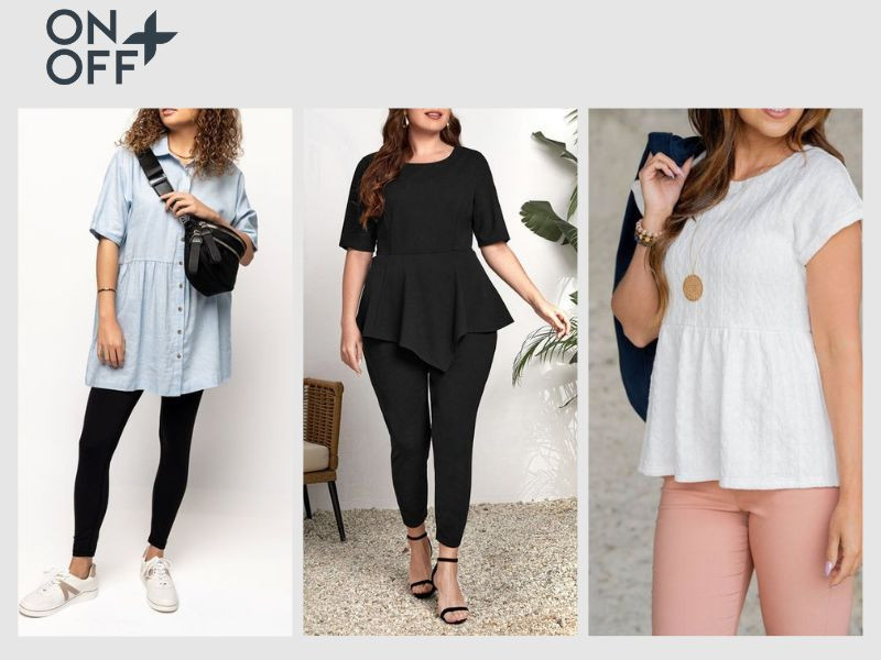 Phối quần legging với áo kiểu thời trang