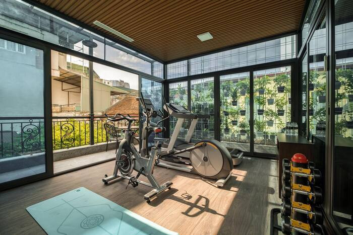 Phòng gym tại Soleil Boutique Hotel