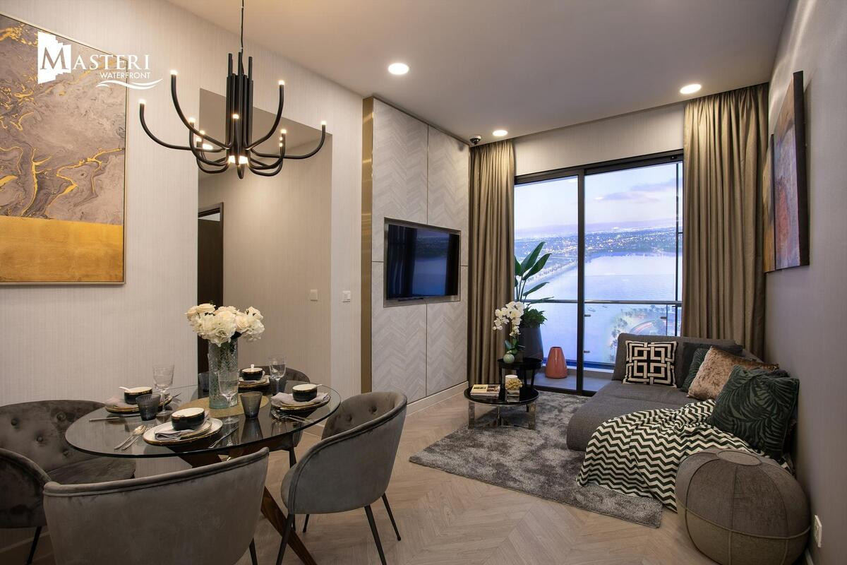 Phòng khách mẫu tại Masteri Waterfront