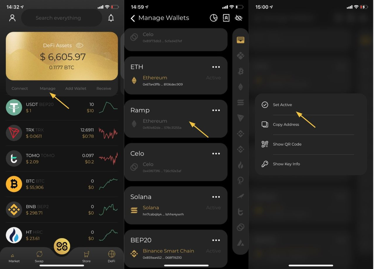 Quản lý ví trên Coin98 Wallet