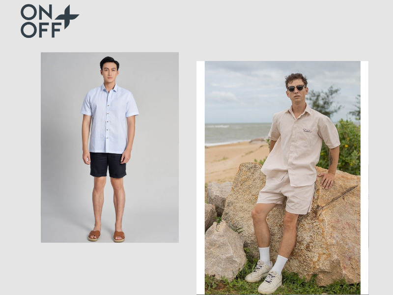 Quần short mix sơ mi ngắn tay tạo nên outfit khỏe khoắn, nam tính