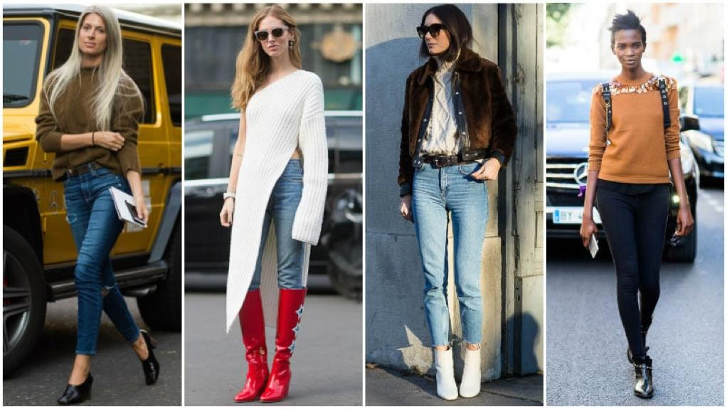 Quần skinny và áo len