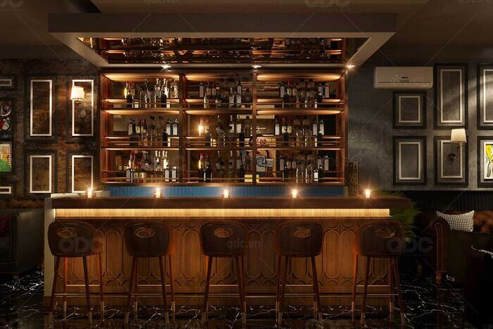 Quầy bar quán pub nhỏ