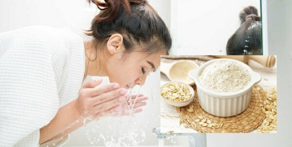 Rửa mặt bằng bột yến mạch giúp tẩy tế bào chết và làm mờ thâm nám