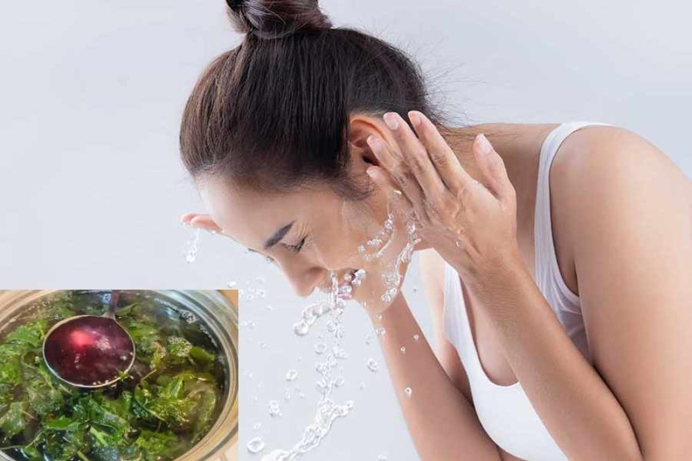Rửa mặt bằng nước nấu lá tía tô