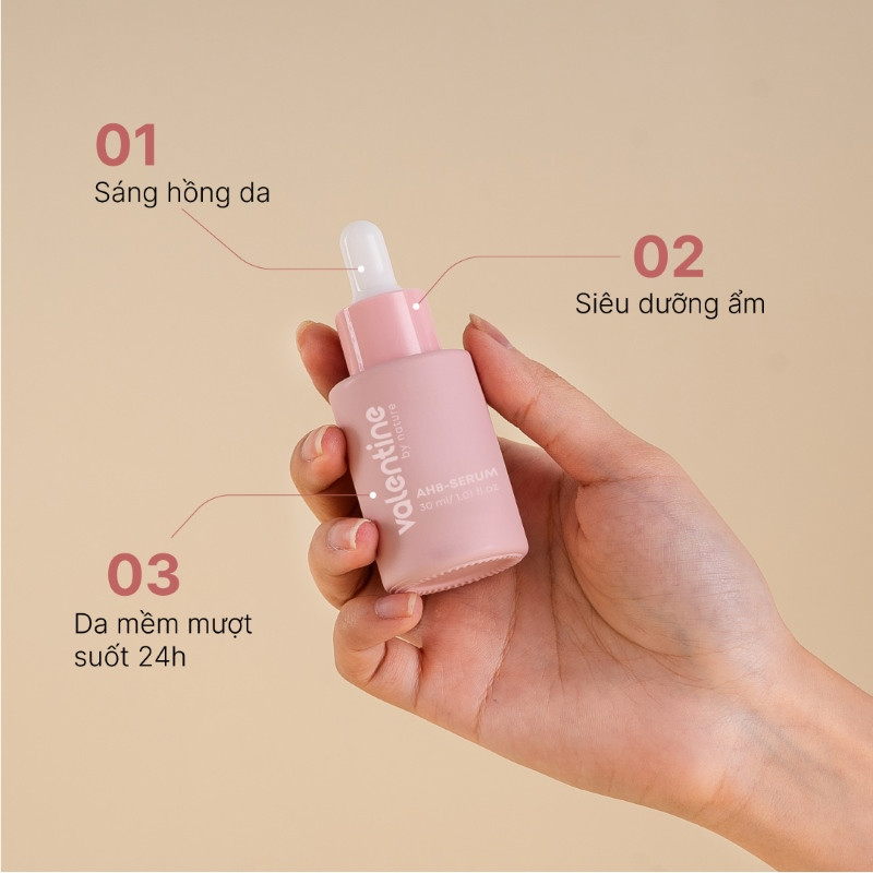 Serum Valentine AH8 giúp dưỡng ẩm và duy trì độ ẩm cho da