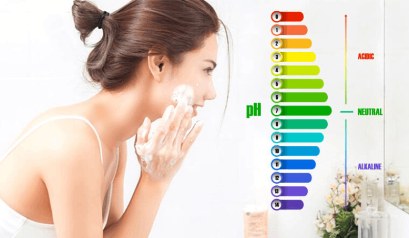 Sử dụng sữa rửa mặt có nồng độ pH trung tính để làm sạch sâu trên da