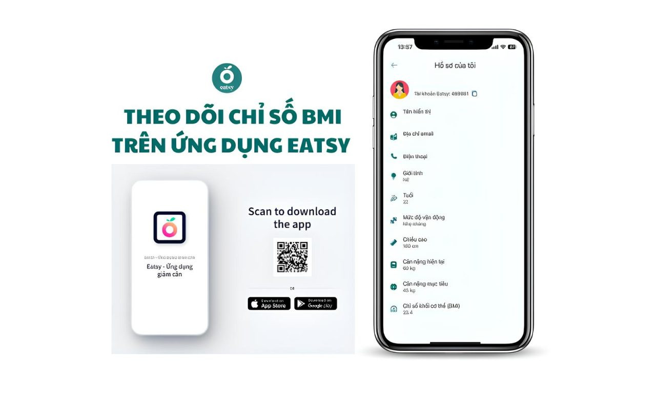 Sử dụng ứng dụng Eatsy để theo dõi chỉ số BMI