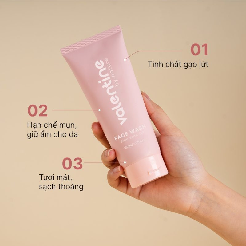 Sữa rửa mặt Valentine Face Wash lành tính và an toàn với da khô mụn