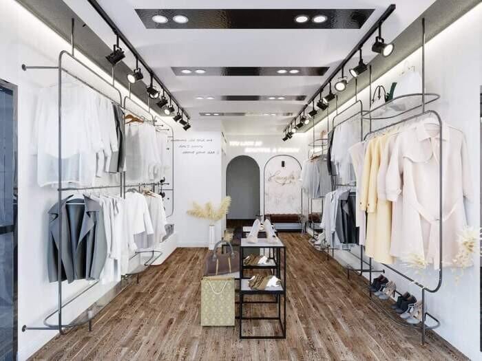 Tận dụng không gian khi trang trí shop quần áo