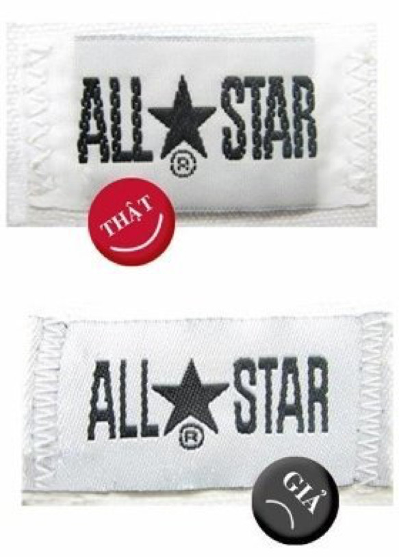Tem giày Converse thật và giả