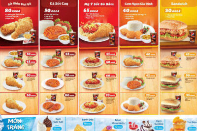 Thiết kế menu nhà hàng đồ ăn nhanh