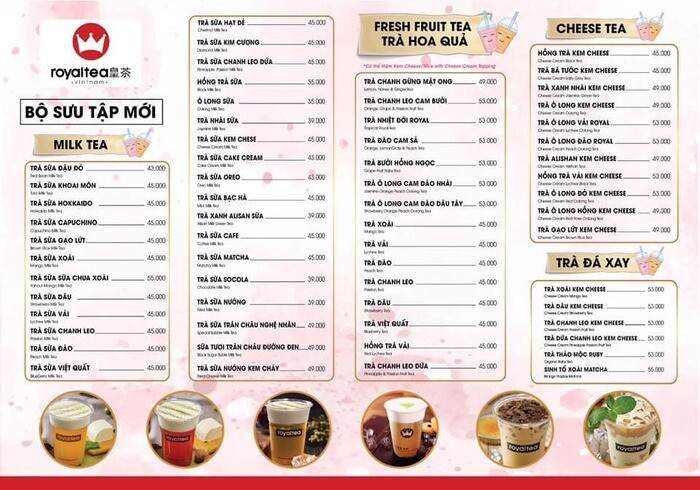 Thực đơn phong phú của Royaltea