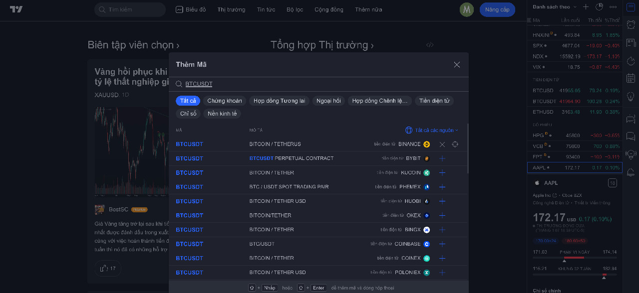 Tìm tên coin theo toolbar