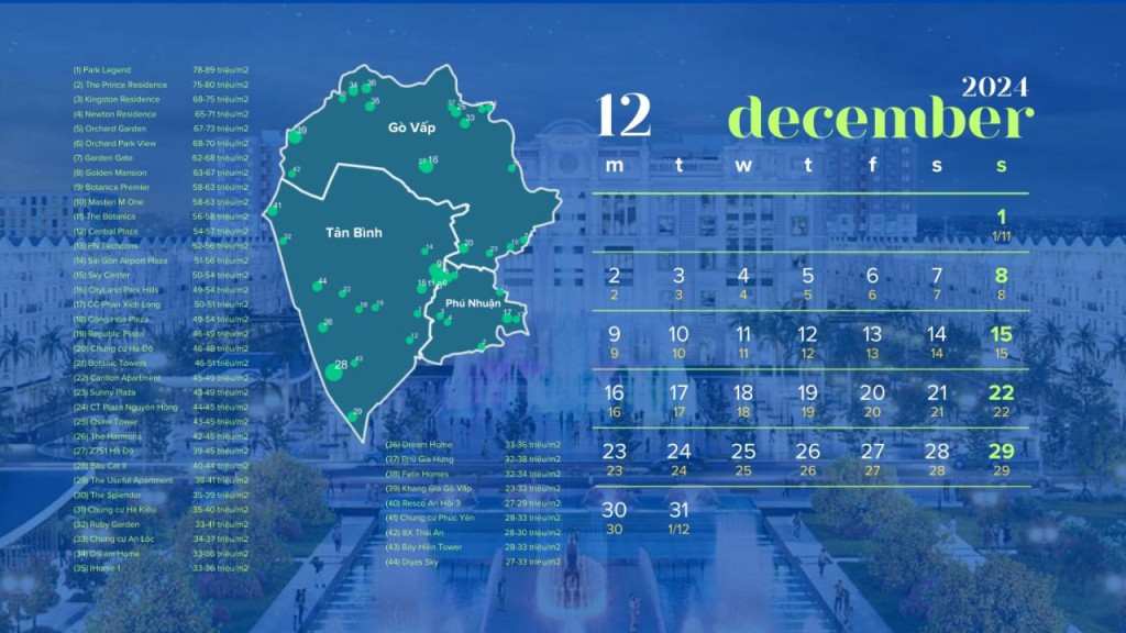 Trang lịch tháng 12/2024