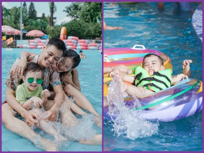 Trẻ em chơi đùa vui vẻ tại công viên nước