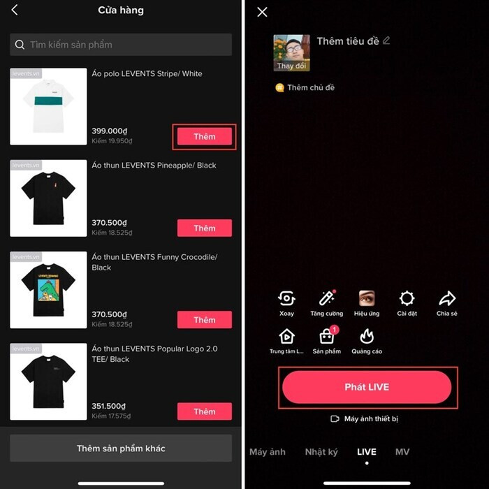 Trước buổi live hãy setup sản phẩm kỹ càng