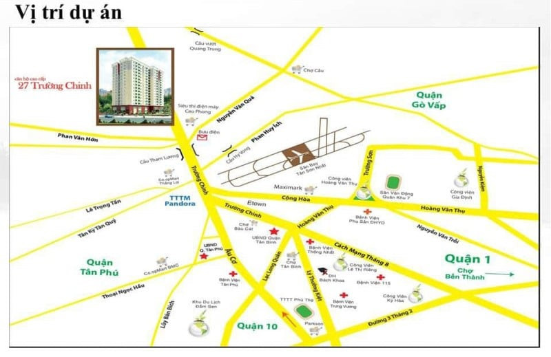 Vị trí căn hộ 27 Trường Chinh