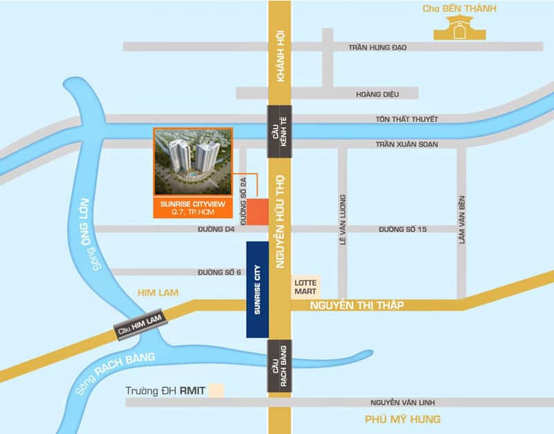 Vị trí căn hộ Sunrise City
