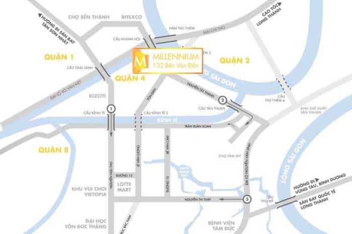 Vị trí dự án Căn hộ Millennium