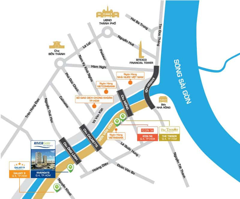 Vị trí khu cho thuê căn hộ River Gate