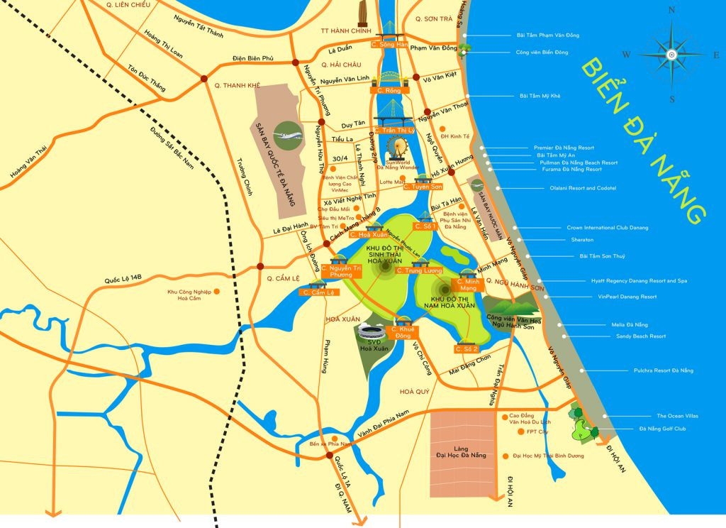 Vị trí Khu đô thị Nam Hòa Xuân