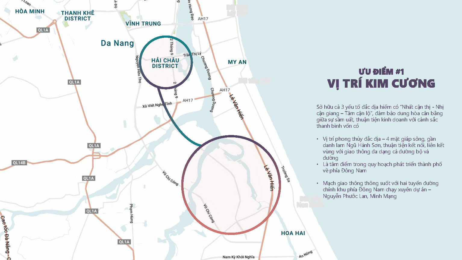 Vị trí phong thủy Nam Hòa Xuân