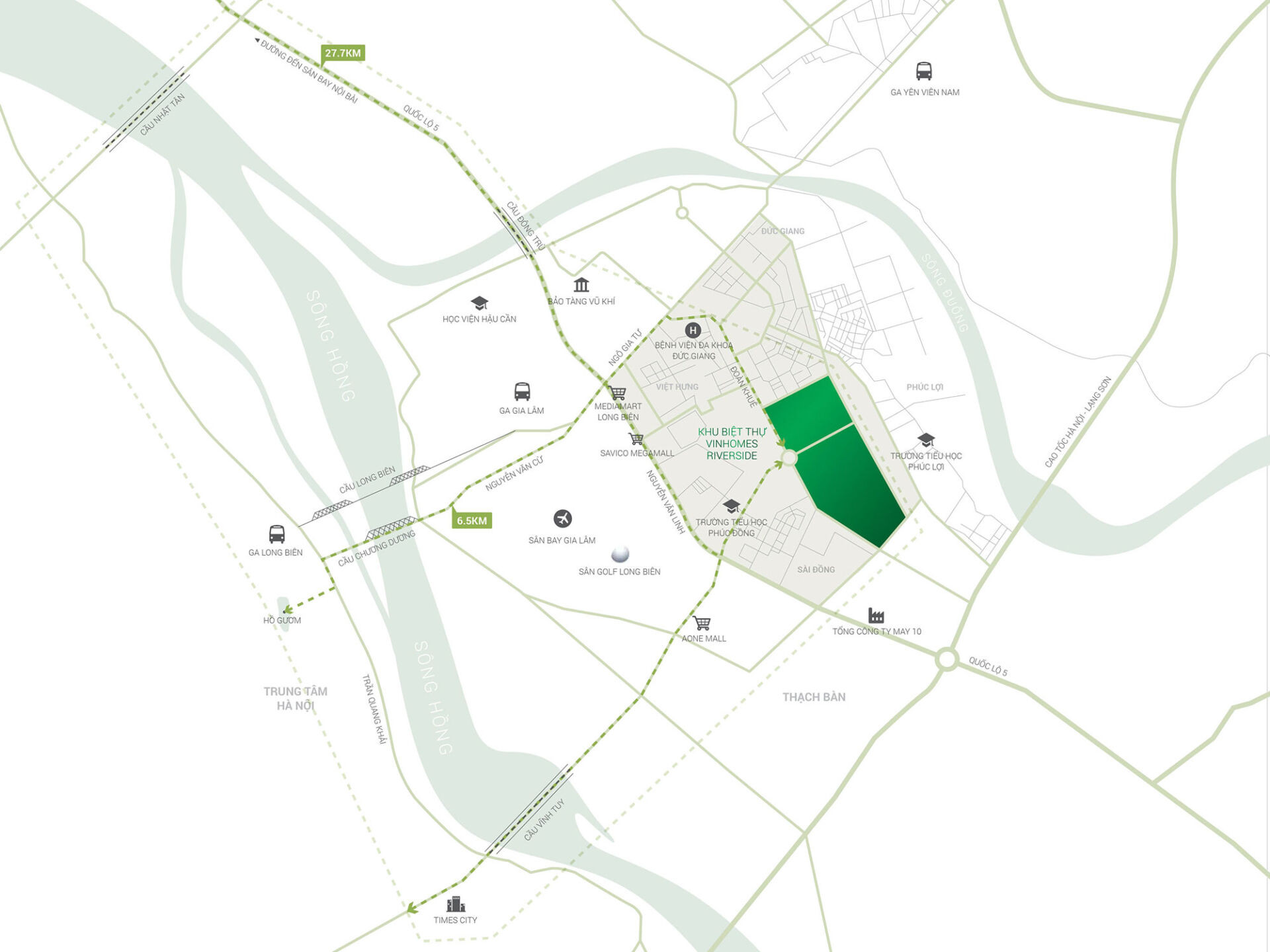 Vị trí Vinhomes Riverside Long Biên