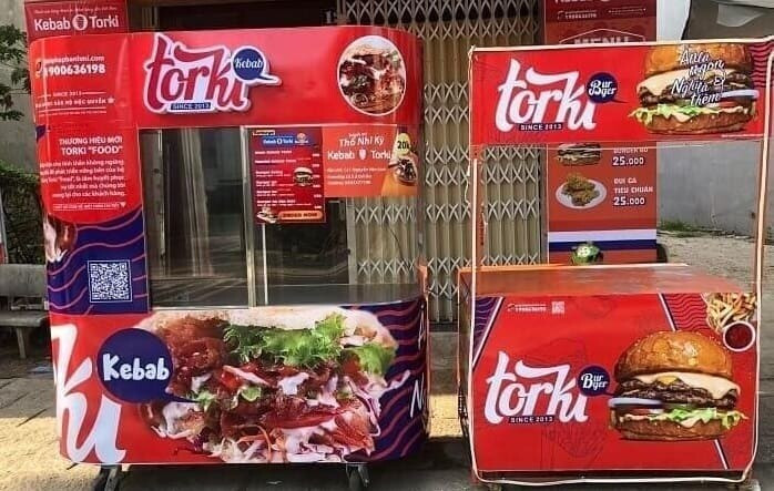 Xe đẩy bán bánh mì Kebab Torki