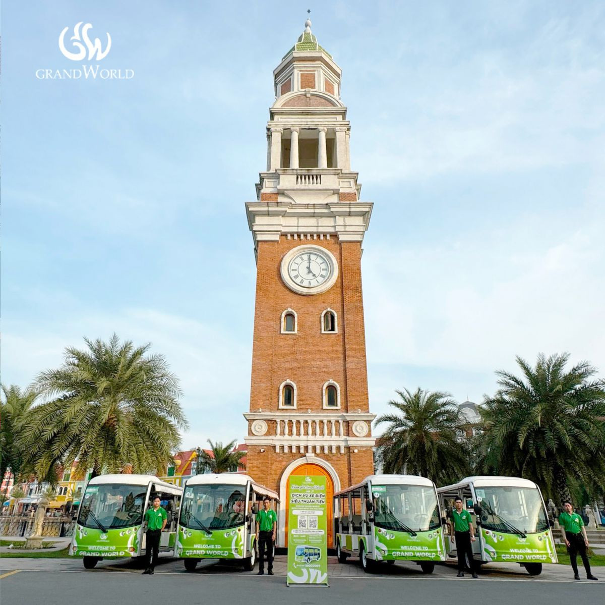 Xe điện miễn phí trong nội khu Grand World Phú Quốc