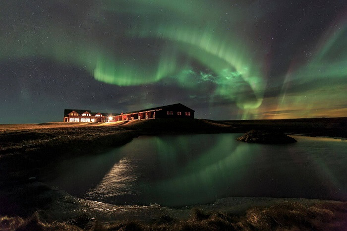 xem cực quang ở khách sạn Hotel Ranga Iceland